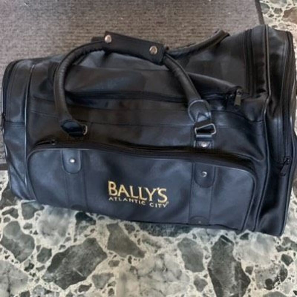 Bally’s Atlantic City Casino Faux Leather Black Duffel Bag